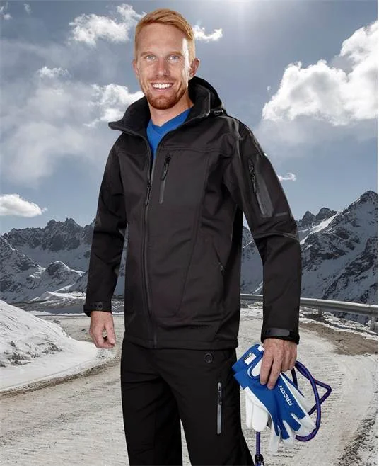 Jacheta de iarna impermeabila cu gluga, culoarea negru, Softshell Spirit Winter H2043