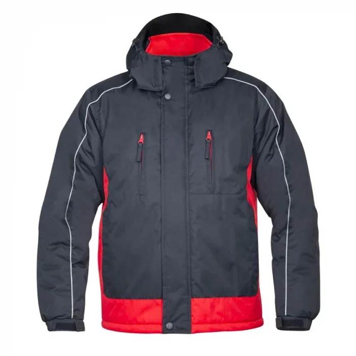 Geacă cu glugă negru-roșu de iarnă, 100% poliester, Ardon ARPAD