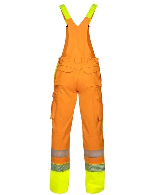 Pantaloni reflectorizanți de lucru cu pieptar, portocaliu, Ardon Signal