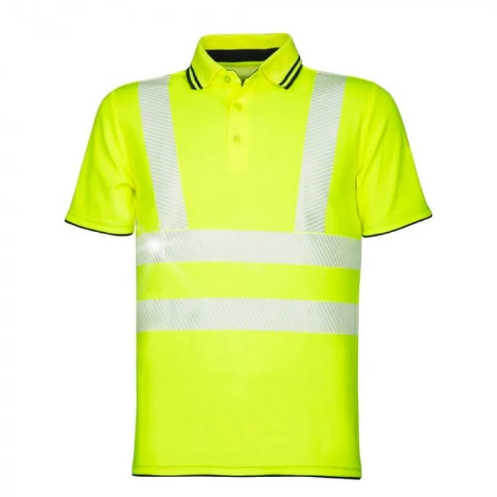 Tricou polo galben reflectorizant cu mânecă scurtă, Ardon Signal
