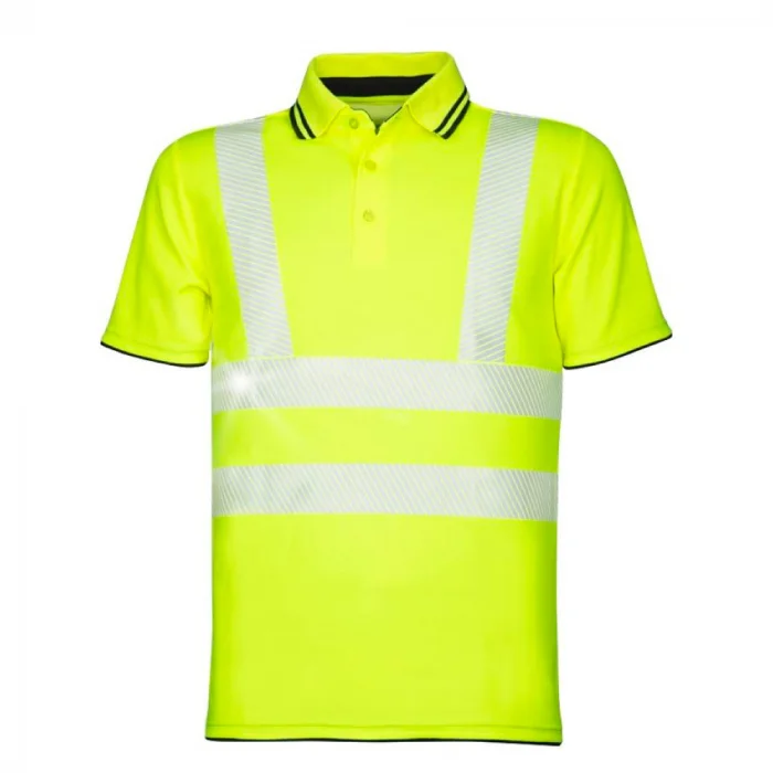 Tricou polo galben reflectorizant cu mânecă scurtă, Ardon Signal
