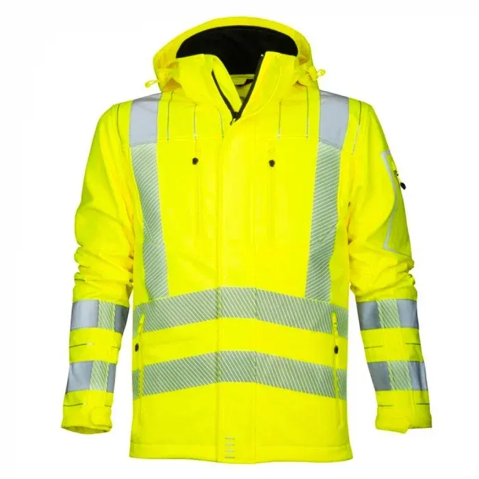 Jachetă softshell pentru bărbați reflectorizanta, din poliester, 280 g/mp, Ardon SIGNAL, culoarea galben