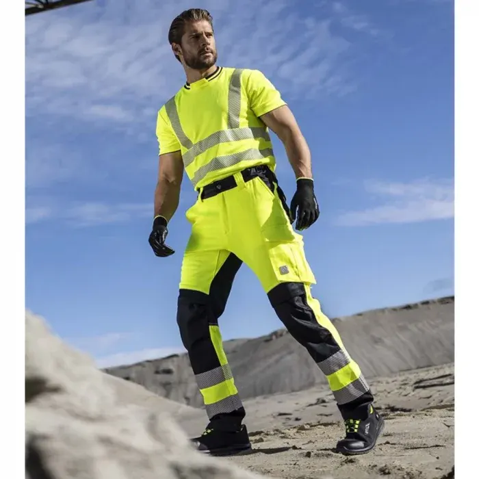 Pantaloni reflectorizanti de lucru in talie, galben-negru, SIGNAL+