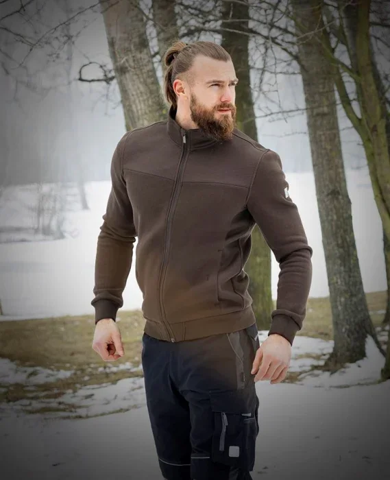 Hanorac maro fără glugă, 50% bumbac, 50% poliester, Ardon M007