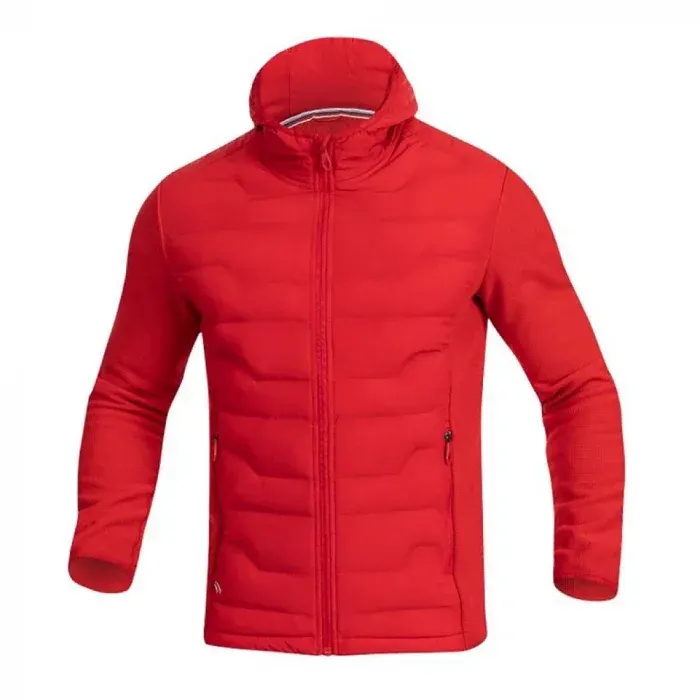 Jacheta de iarna cu gluga roșie, culoarea roșu, 88% nailon, 12% spandex, Ardon NYPAXX