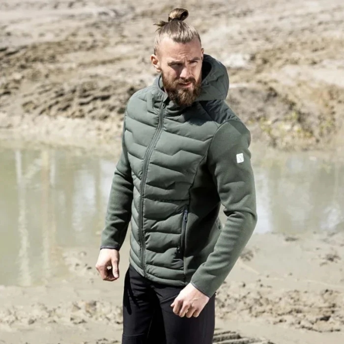 Jacheta de iarna cu gluga kaki, 88% nailon, 12% spandex, Ardon NYPAXX