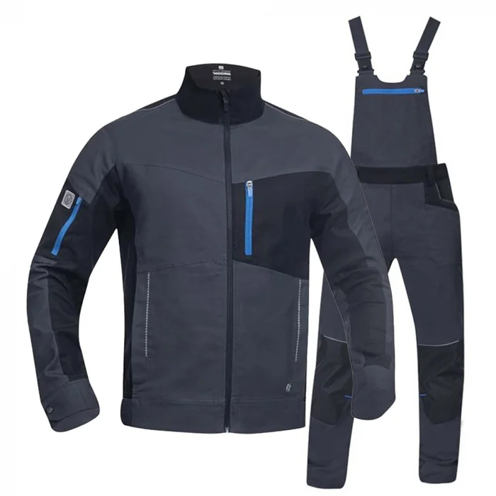 Costum salopetă gri-închis cu jachetă și pantaloni cu pieptar, Ardon 4XSTRETCH