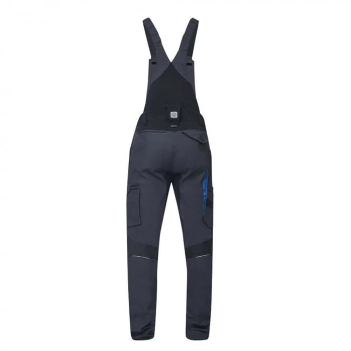 Pantaloni de lucru 98% bumbac gri-închis cu pieptar, Ardon 4XSTRETCH