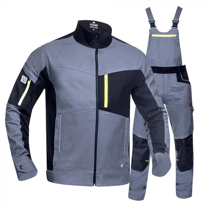 Costum salopetă gri cu jachetă și pantaloni cu pieptar, Ardon 4XSTRETCH