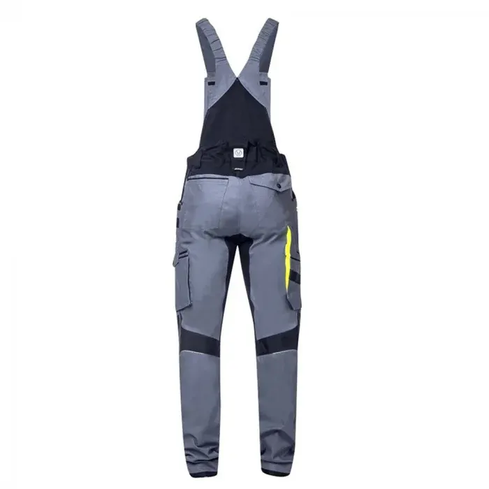 Pantaloni de lucru 98% bumbac gri cu pieptar, Ardon 4XSTRETCH