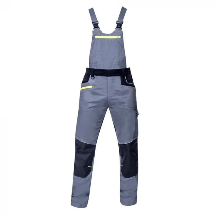 Pantaloni de lucru 98% bumbac gri cu pieptar, Ardon 4XSTRETCH