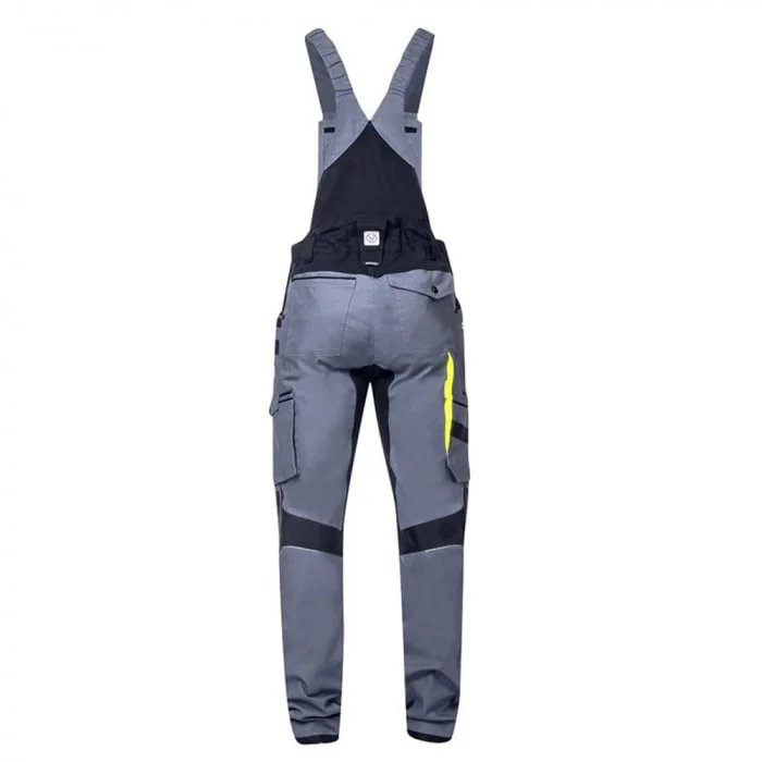 Pantaloni de lucru 98% bumbac gri cu pieptar, Ardon 4XSTRETCH