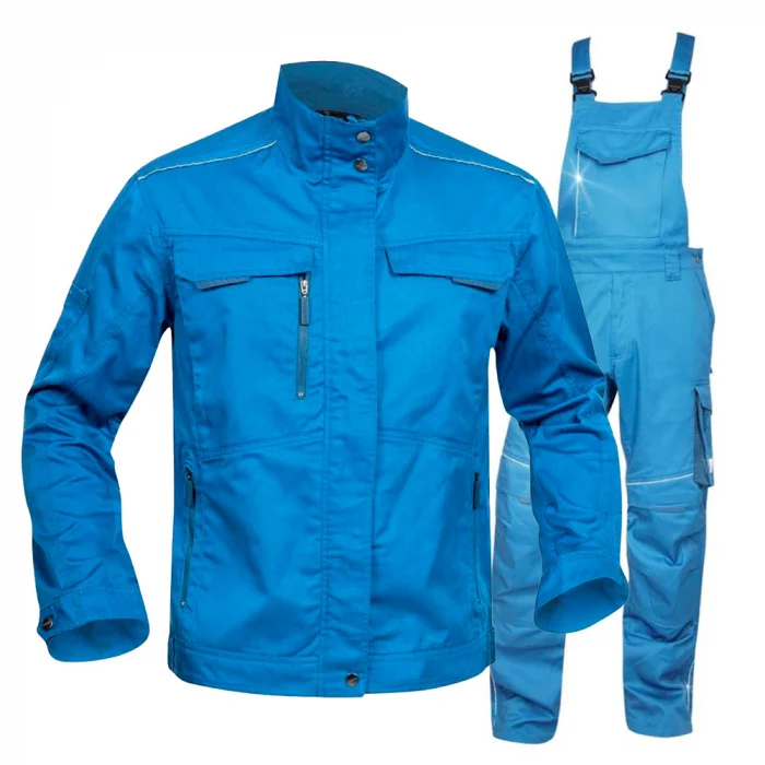 Costum de lucru albastru cu pantaloni cu pieptar, Ardon SUMMER