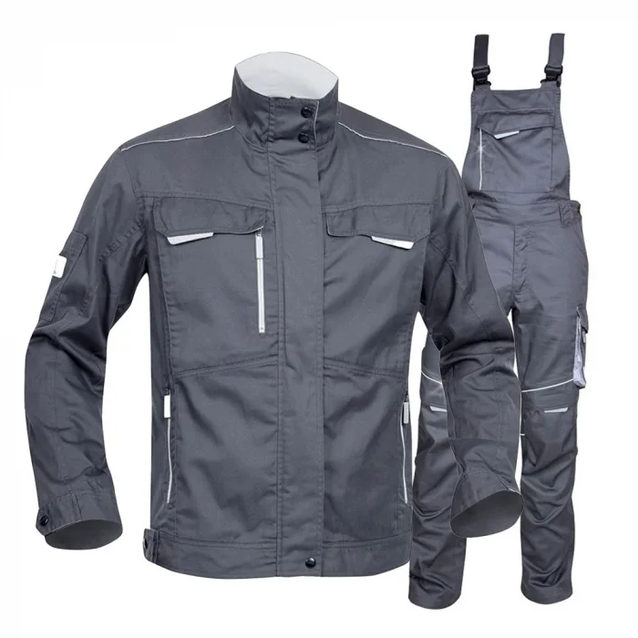 Costum de lucru gri-închis cu pantaloni cu pieptar, Ardon SUMMER