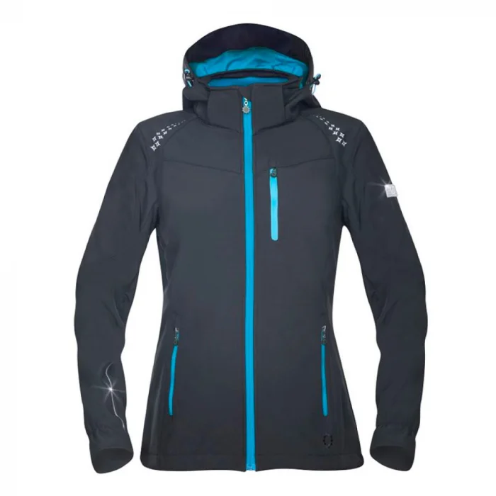 Jachetă softshell pentru femei neagră, culoarea negru, Ardon FLORET