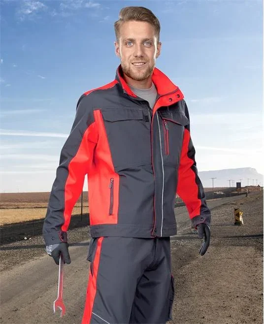 Jacheta de lucru gri-rosu 65% poliester, Ardon NEON