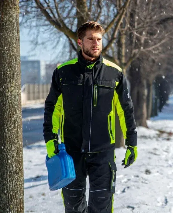 Jachetă de iarnă neagră-galbenă, culoarea negru, Ardon NEON