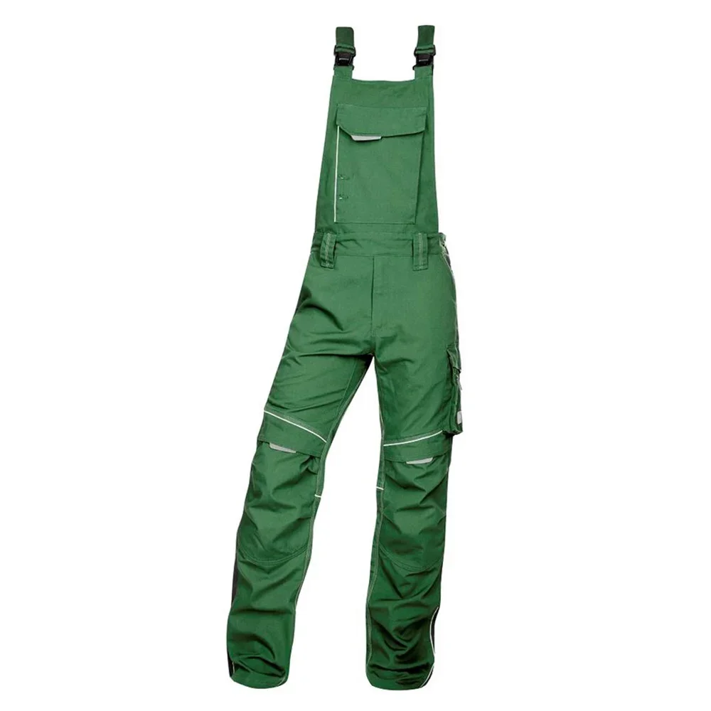 Set costum de lucru verde hidrofobizat cu pantaloni cu pieptar, Ardon URBAN+