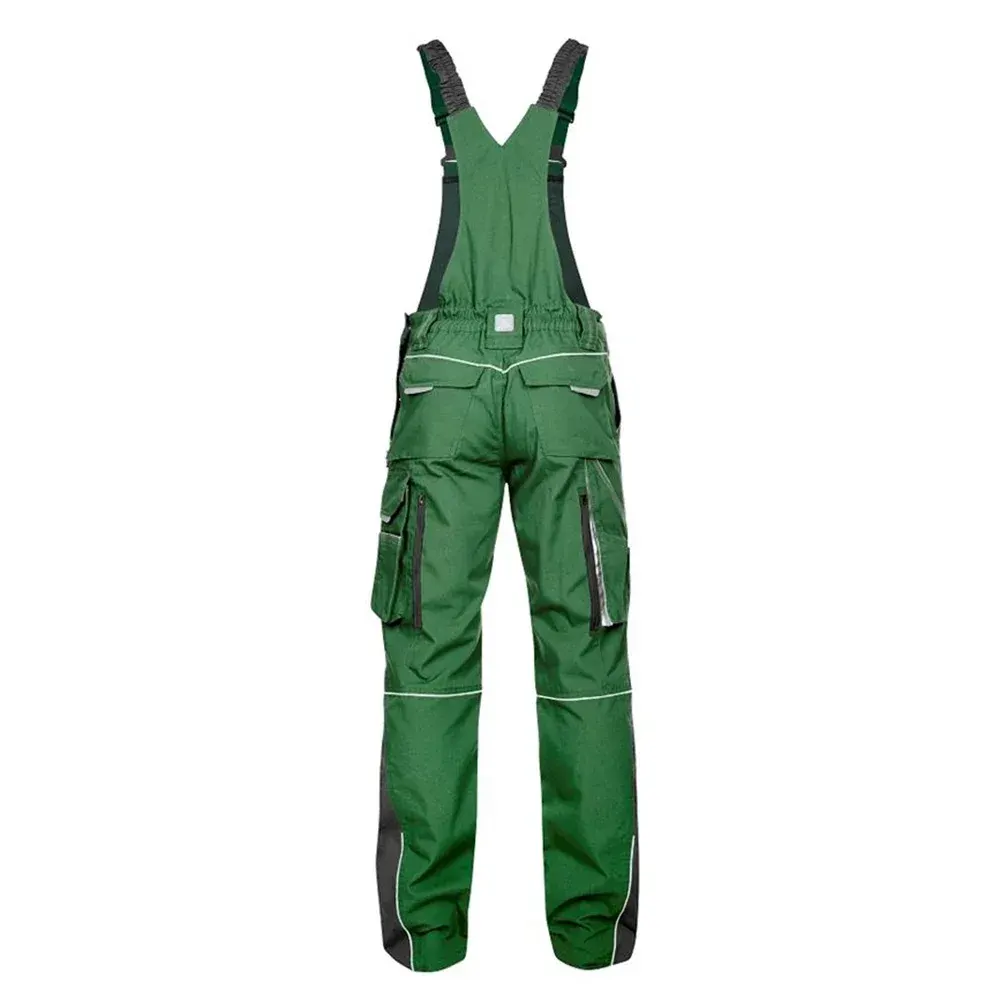 Set costum de lucru verde hidrofobizat cu pantaloni cu pieptar, Ardon URBAN+
