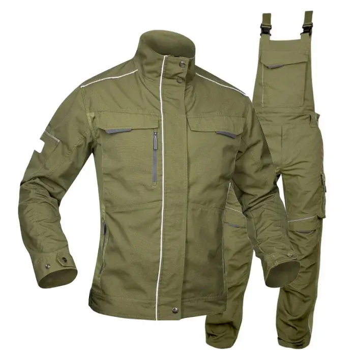 Set costum de lucru kaki hidrofobizat cu pantaloni cu pieptar, Ardon URBAN+