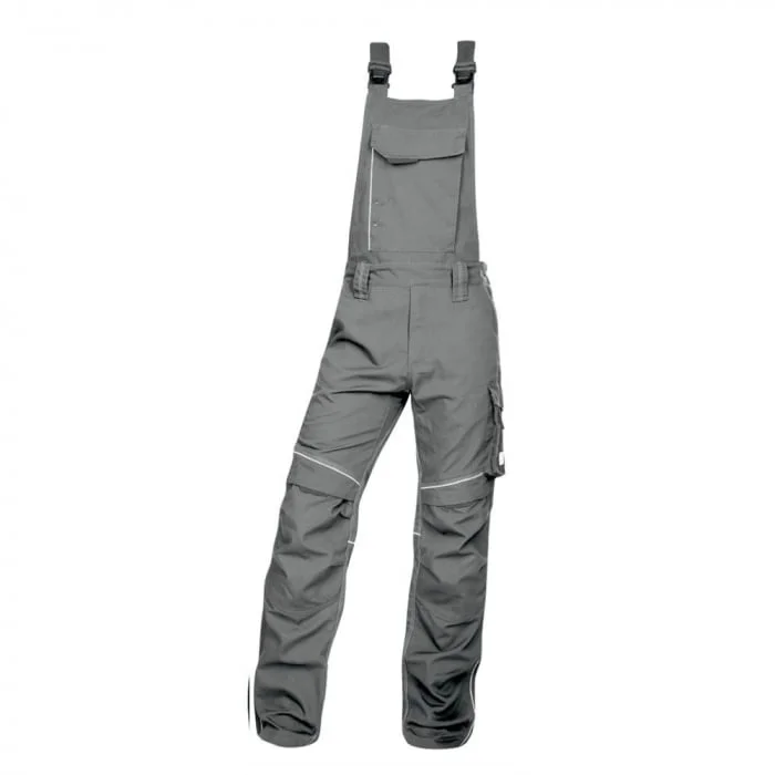 Pantaloni cu pieptar hidrofobizati gri, de lucru Ardon URBAN+