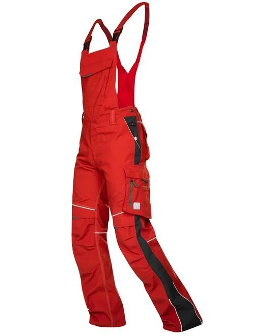 Set costum de lucru roșu hidrofobizat cu pantaloni cu pieptar, Ardon URBAN+
