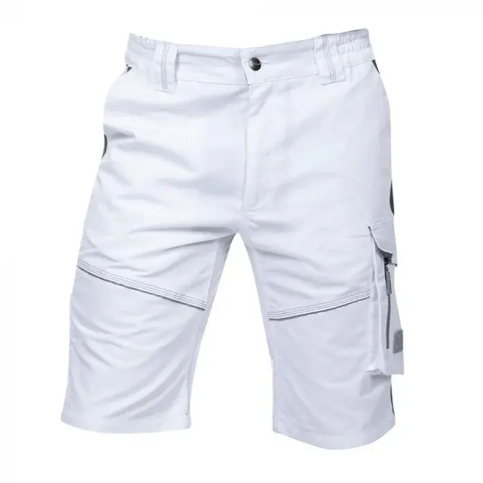 Pantaloni de lucru scurti albi hidrofobizati, +, din bumbac și poliester, 270g/mp, Ardon URBAN