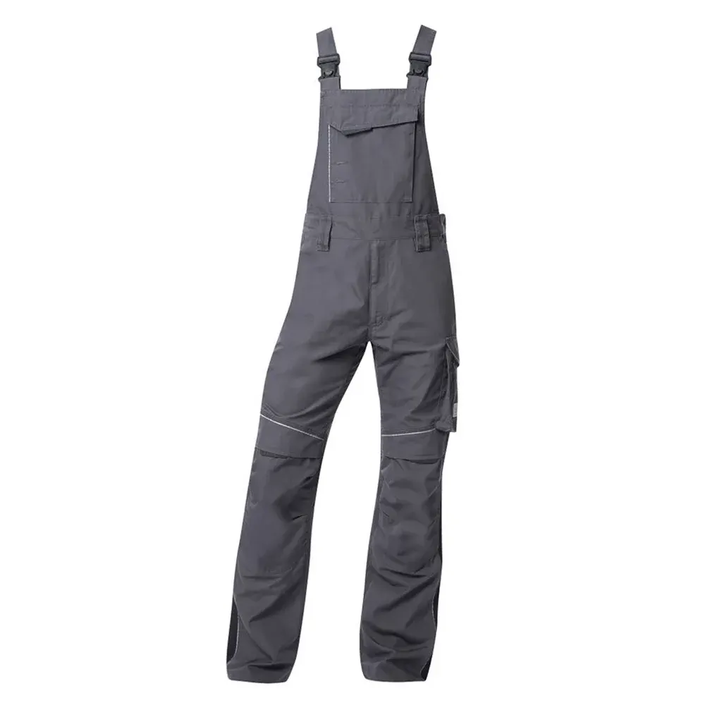 Set costum de lucru gri-închis hidrofobizat cu pantaloni cu pieptar, Ardon URBAN+