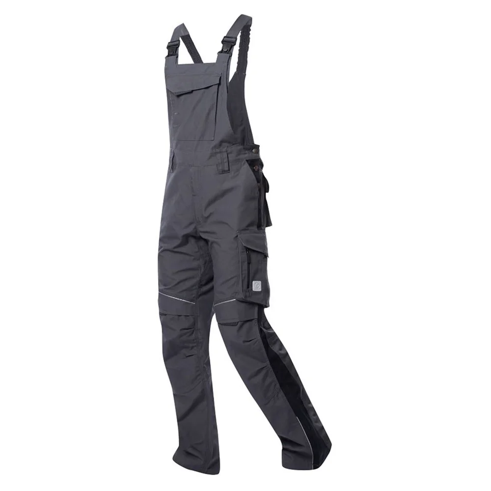 Set costum de lucru gri-închis hidrofobizat cu pantaloni cu pieptar, Ardon URBAN+