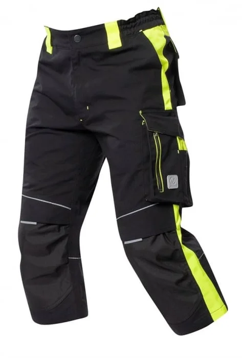 Pantaloni scurti de lucru reflectorizanti 3/4, culoarea negru, Ardon NEON