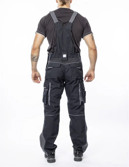 Pantaloni de lucru negri cu pieptar, culoarea negru, Ardon URBAN