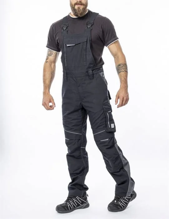 Pantaloni de lucru negri cu pieptar, culoarea negru, Ardon URBAN