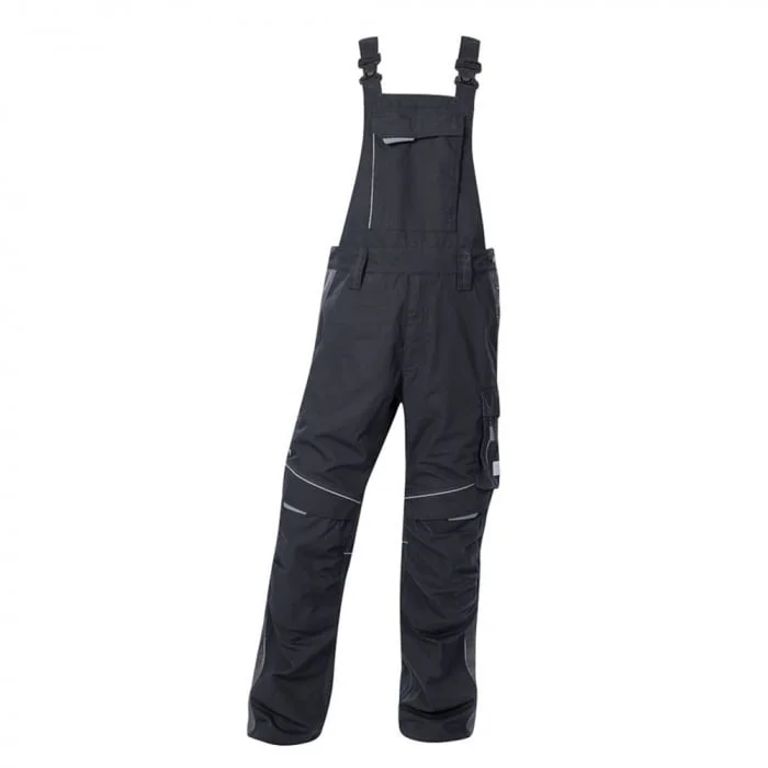 Pantaloni de lucru negri cu pieptar, culoarea negru, Ardon URBAN