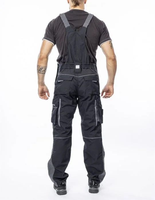 Pantaloni de lucru negri cu pieptar, culoarea negru, Ardon URBAN