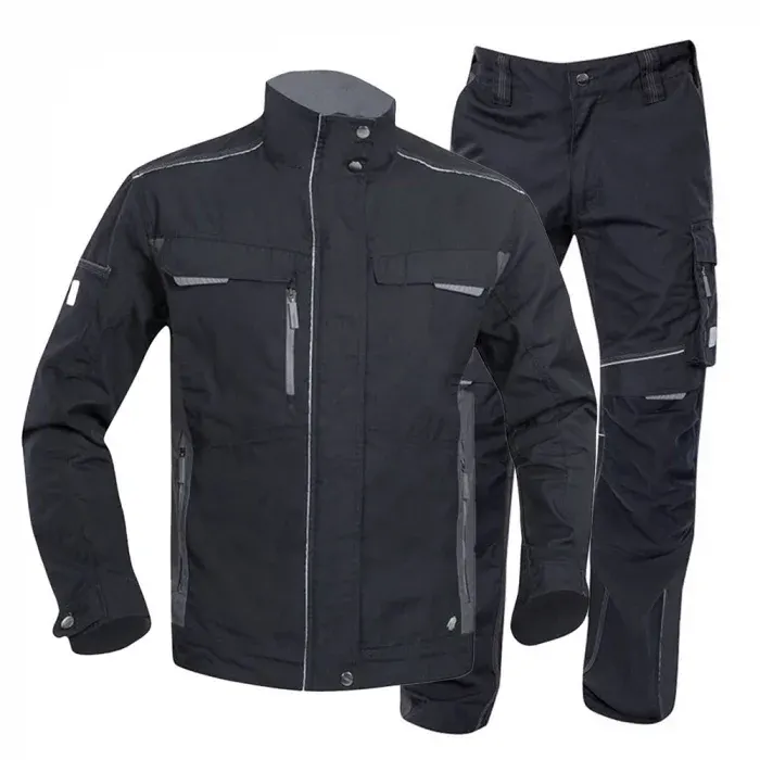 Costum negru cu pantaloni de lucru, hidrofobizat, URBAN+