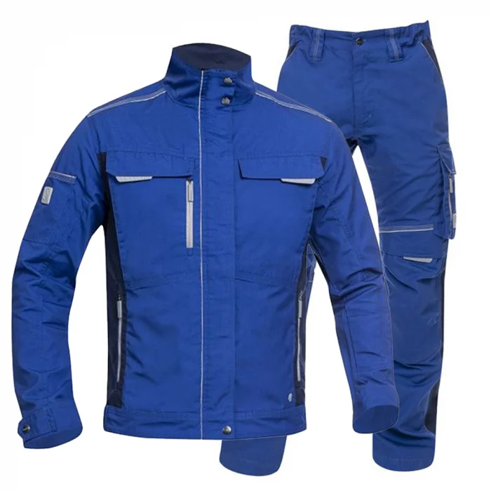 Costum albastru cu pantaloni de lucru, hidrofobizat, URBAN+