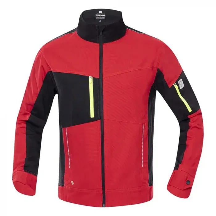 Jachetă de lucru roșie 98% bumbac, culoarea roșu, Ardon 4XSTRETCH