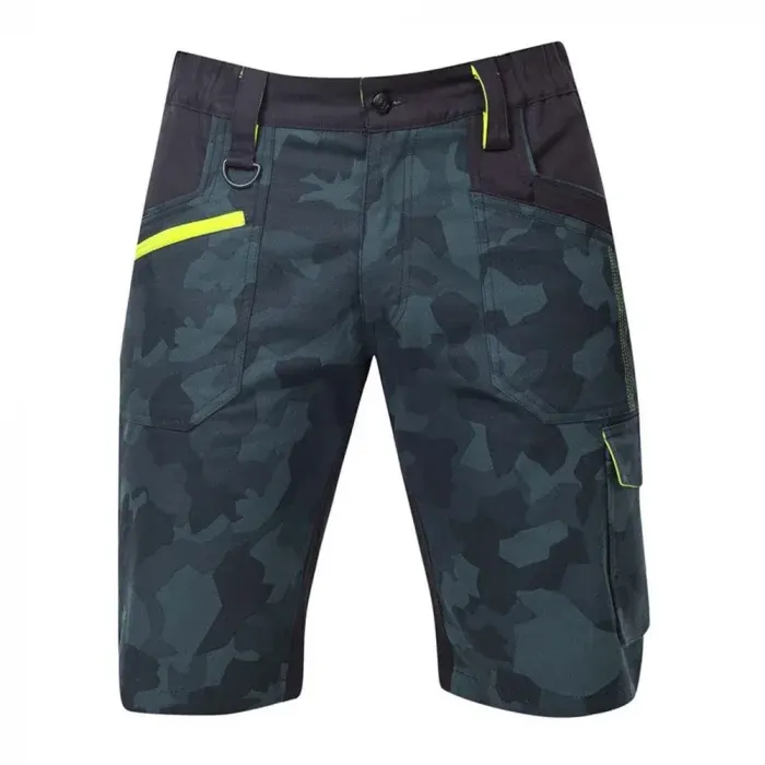 Pantaloni de lucru scurți, camo, din bumbac și elastan, 250g/mp, cu elemente reflectorizante, Ardon CREATRON