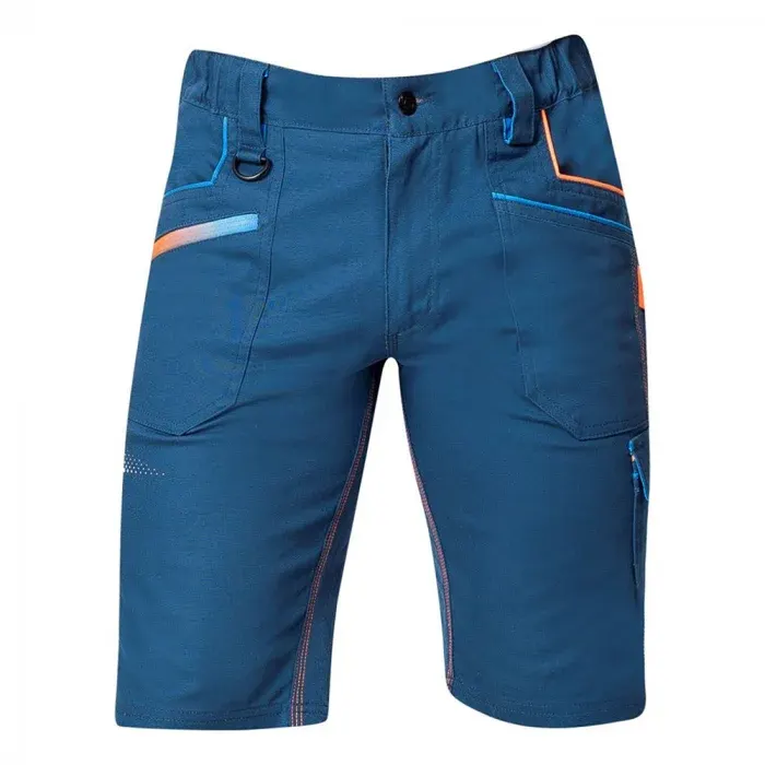 Pantaloni de lucru scurți, din bumbac și elastan, 250g/mp, cu elemente reflectorizante, Ardon CREATRON, culoarea negru