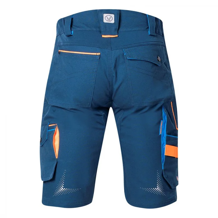 Pantaloni de lucru scurți 98% bumbac, culoarea negru, culoarea albastru-neon, Ardon CREATRON