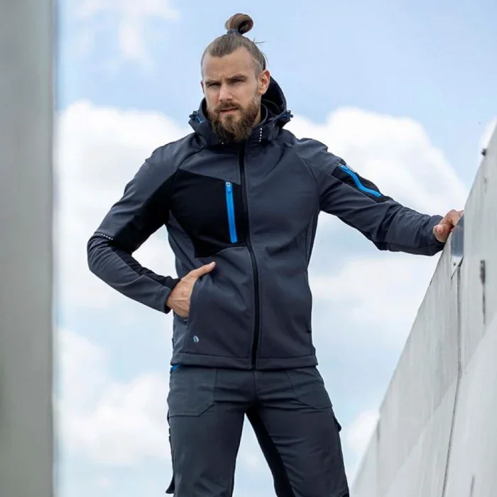 Jacheta softshell gri-închis cu glugă, Ardon CITYCONIC