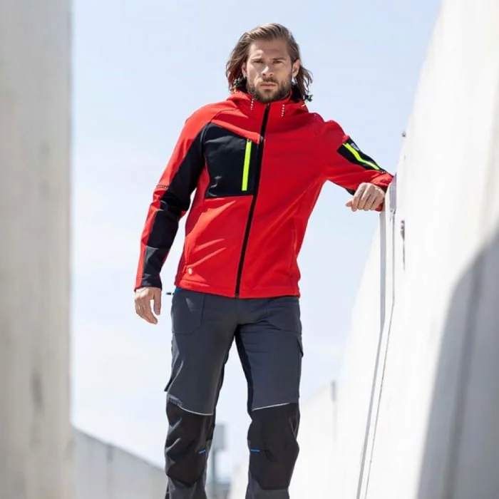 Jacheta softshell roșie cu glugă, culoarea roșu, Ardon CITYCONIC