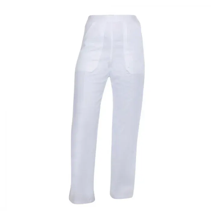 Pantaloni de lucru albi pentru femei, industia alimentară, Sander, din bumbac, 190g/mp, Ardon