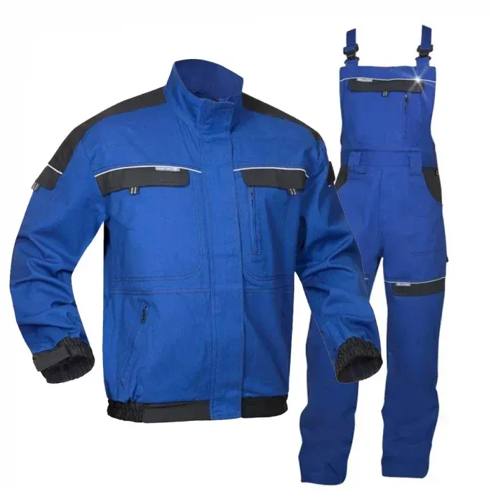 Costum cu pantaloni salopetă de lucru, COOL, din bumbac, 260g/mp, cu elemente reflectorizante, căptușit, Ardon TREND