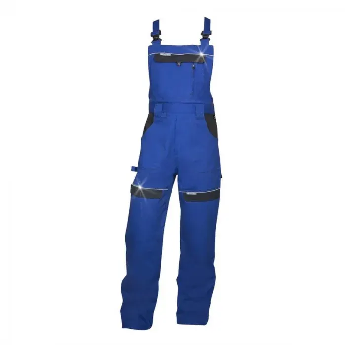 Pantaloni de lucru albaștri cu pieptar, COOL, din bumbac, 260 gr/mp, Ardon TREND, culoarea albastru
