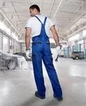 Pantaloni de lucru albaștri 100% bumbac cu pieptar, culoarea albastru, Ardon COOL TREND
