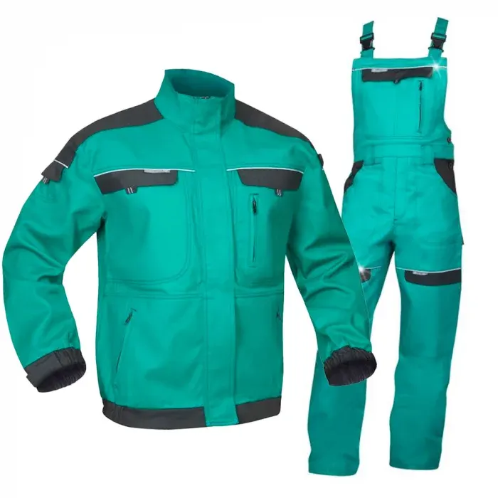 Costum cu pantaloni salopetă de lucru, COOL, din bumbac, 260g/mp, cu elemente reflectorizante, Ardon TREND