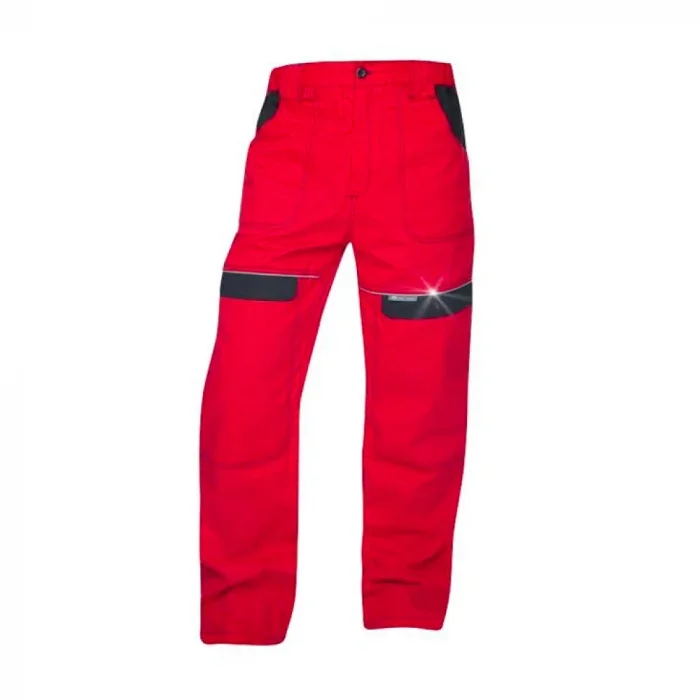 Set costum rosu cu pantaloni de lucru in talie, culoarea roșu, COOL TREND