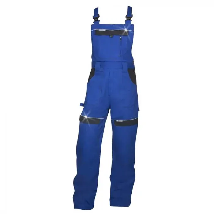 Pantaloni de lucru albaștri de iarnă cu pieptar, COOL, din bumbac, 260 g/mp, Ardon TREND, culoarea albastru