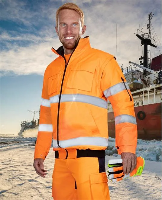 Jacheta portocalie de lucru reflectorizanta 2 in 1, culoarea portocaliu, HOWARD